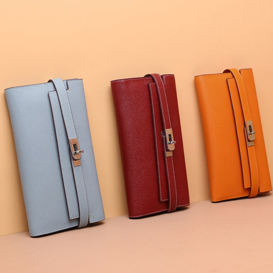 Women's Fashion Classic Palm Print Cowhide Clutch Ladies Wallets