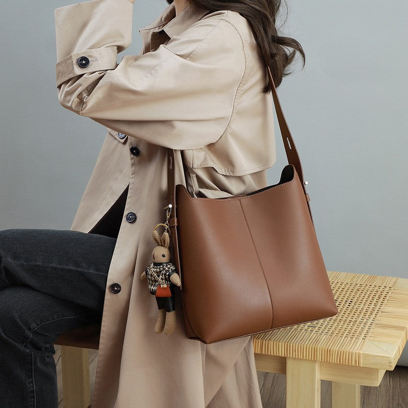 Women's Niche Genuine Leather Fashion Large Capacity Shoulder Bags