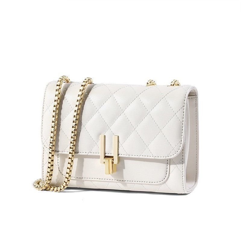 Genuine Leather Fashionable Rhombus Chain High-grade Crossbody Bags