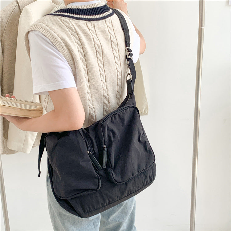 Women's Lightweight Nylon Niche Design Pure Color Crossbody Bags