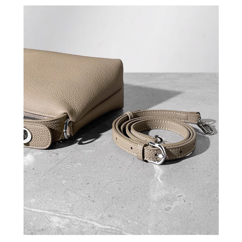 Women's Layer Cowhide Lunch Box Fashion Soft Bags