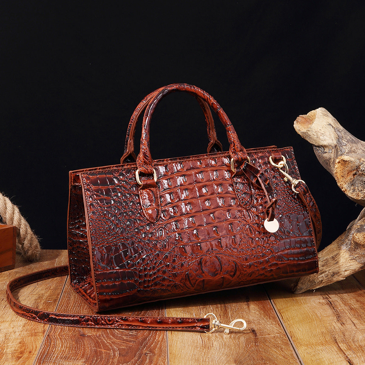 Women's Fashion Portable Retro Pattern Brahmin Handbags