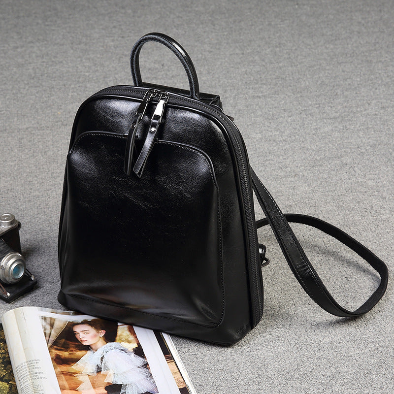 Women's Genuine Leather Soft Lightweight Commuter Style Backpacks