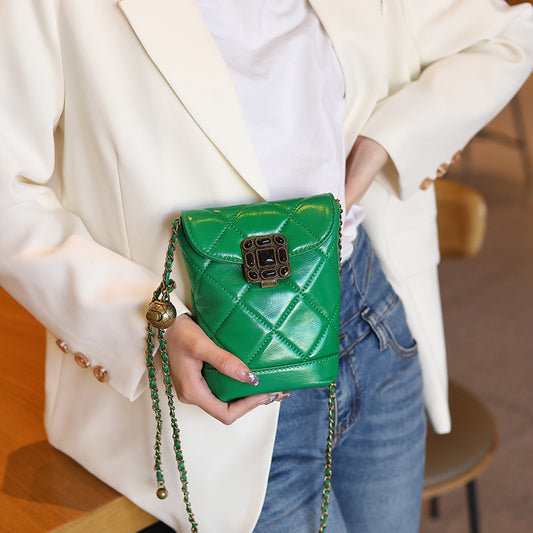 Women's Chain Mobile Classic Style Rhombic Gem Shoulder Bags