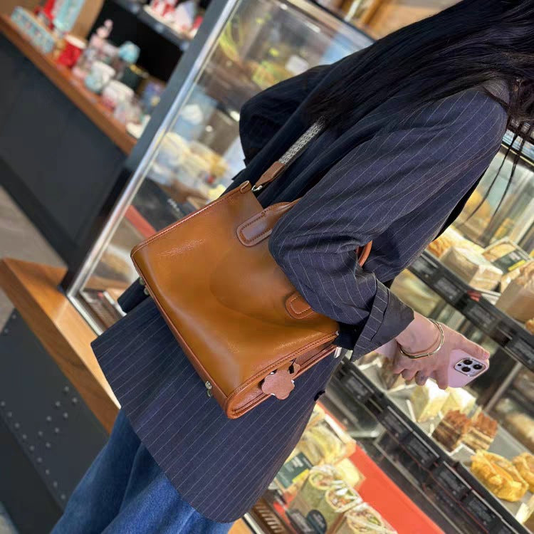 Vegetable Tanning Leather Fashionable Light Luxury Shoulder Bags