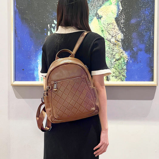 Women's First Layer Leather Genuine Fashion Large Backpacks