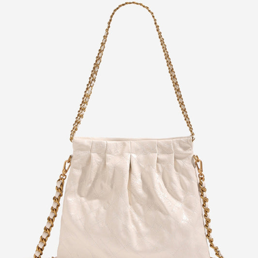 Garbage Genuine Leather Chain Large Capacity Bags