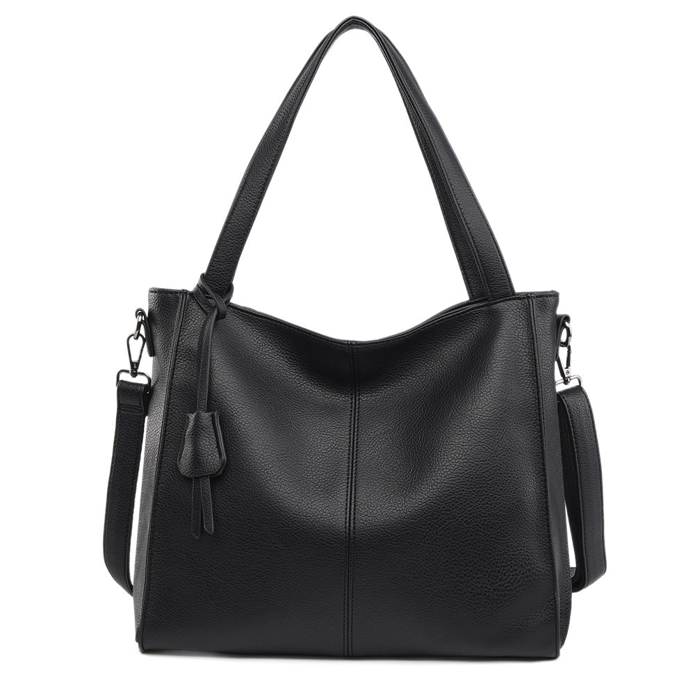 Women's Elegant Large Capacity Soft Leather Commuter High Shoulder Bags