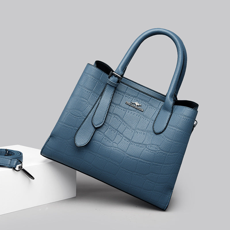 Women's Charming Plain Kangaroo Alligator Print Handbags