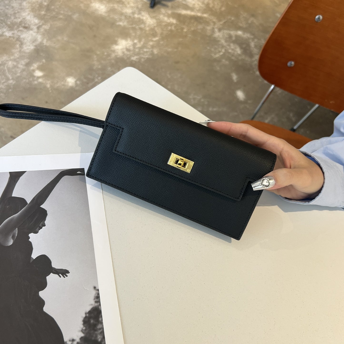 Women's Kelly Palm Print Cowhide Clutch Long Crossbody Bags