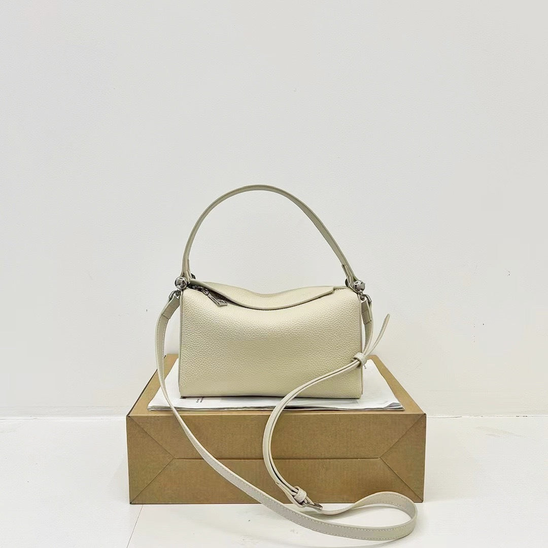 Women's Cowhide Design Boston Pillow Large Capacity Handbags