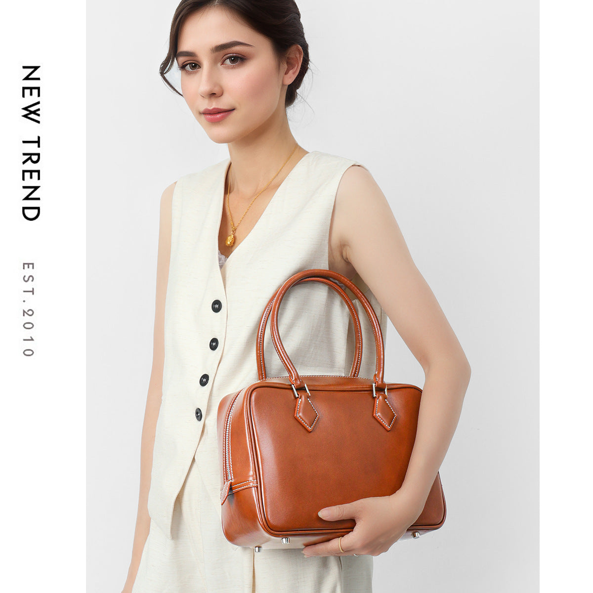 Women's Large Capacity High Sense Boston Bowling Handbags