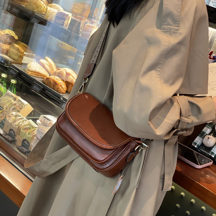 Women's Matching Cowhide Female Advanced Texture Niche Crossbody Bags