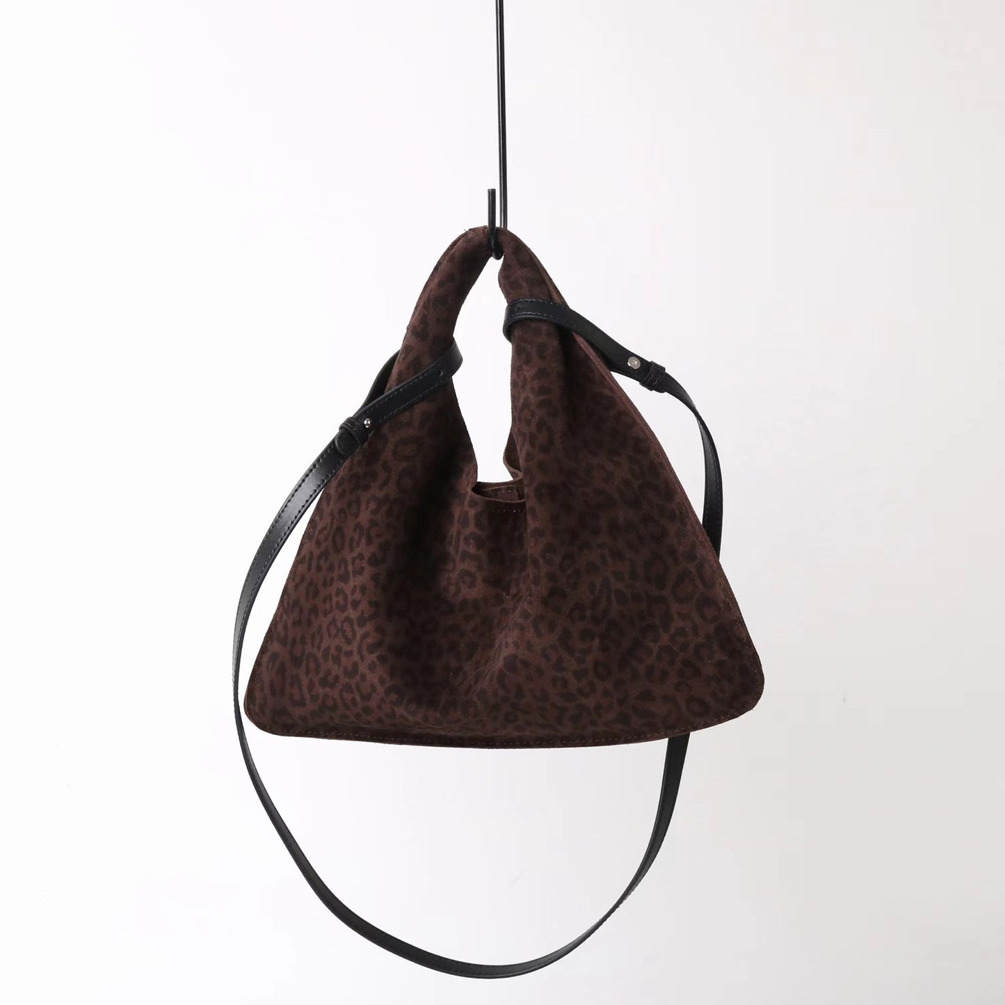 Leopard Print Cowhide Triangle Fashion Hand Handbags