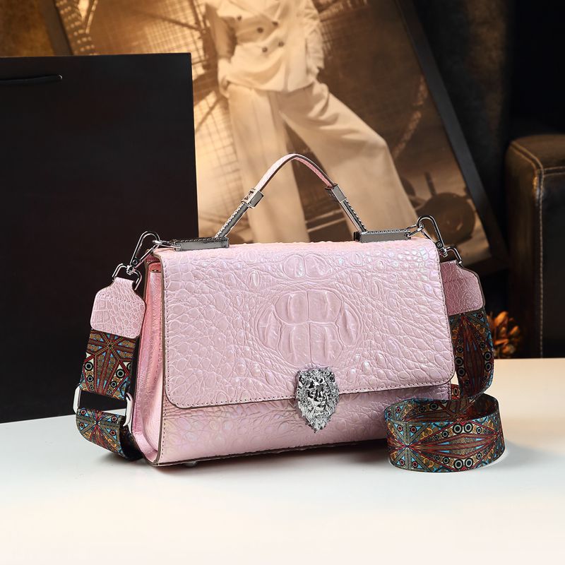 Women's Crocodile Leather Genuine Large Capacity High Shoulder Bags