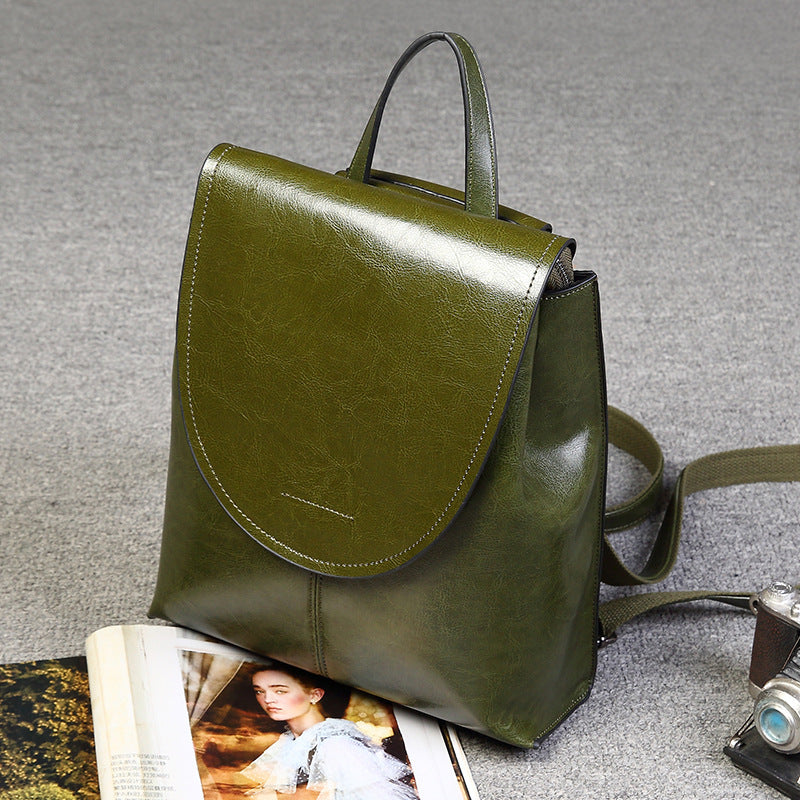 Women's Leather Cowhide Commuter High-grade Style Backpacks