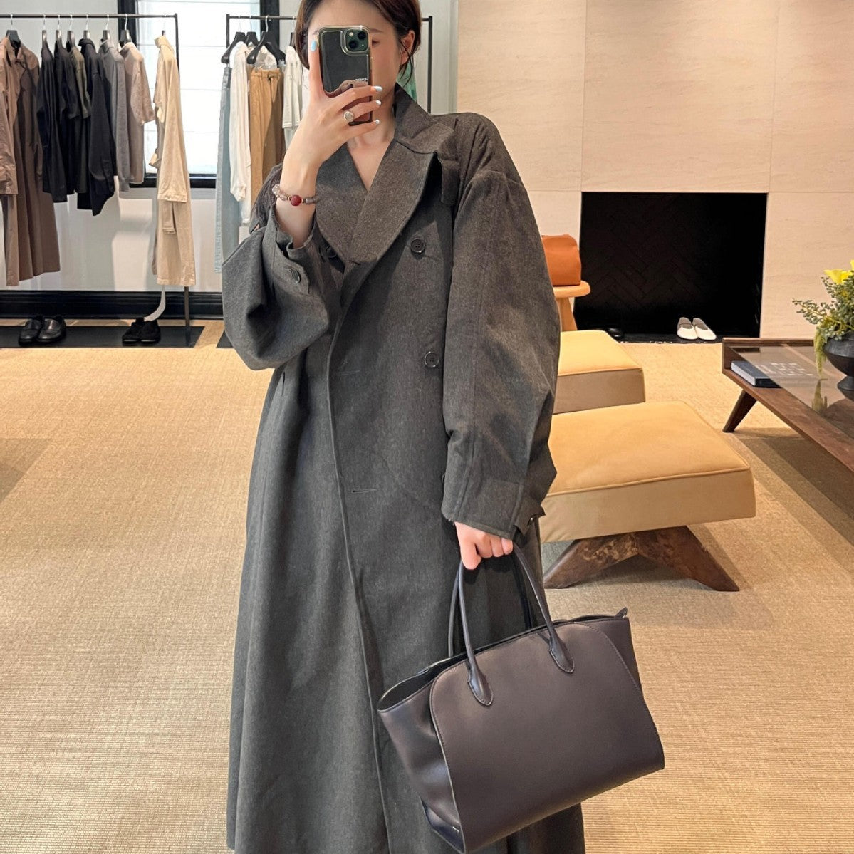 Women's Genuine Leather Niche Shopping Minimalist Large Bags