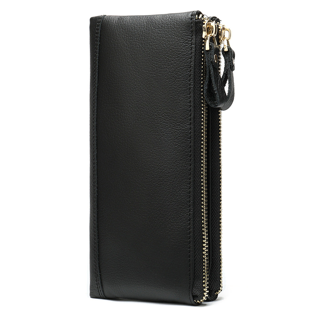 Men's Real Leather Long Portable Versatile Clutch Purses