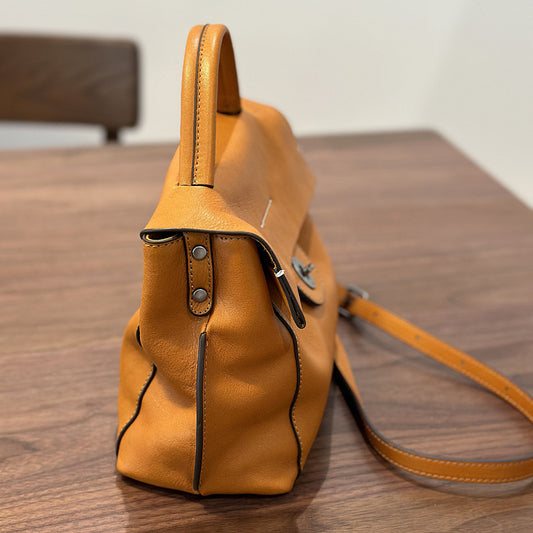 Women's Retro Imported First Layer Vegetable Tanning Handbags