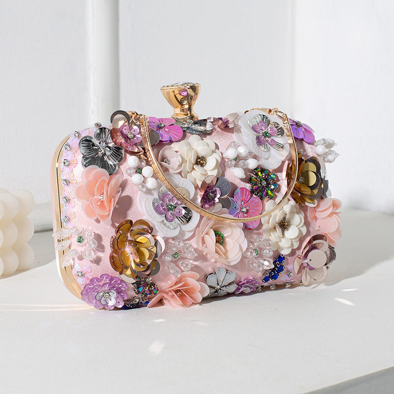 Handmade Beaded Flower Dinner Banquet Dress Evening Bags