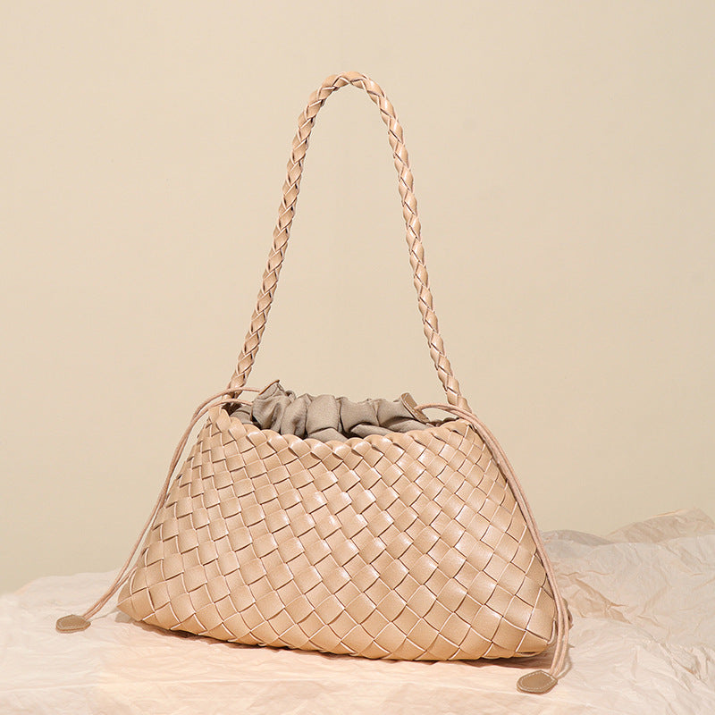 Women's French Fashion Hand-woven Portable Vegetable Basket Shoulder Bags