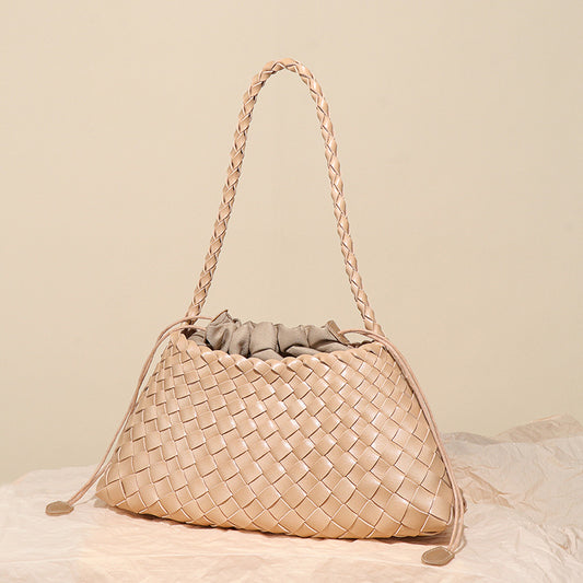 Women's French Fashion Hand-woven Portable Vegetable Basket Shoulder Bags