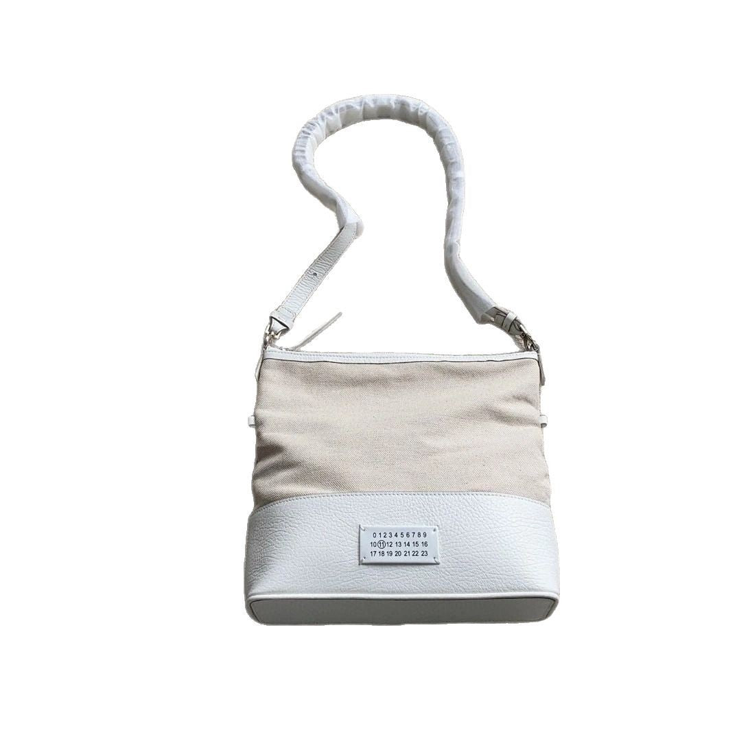 Pretty Tiding Leather Stitching Canvas Simple Bags