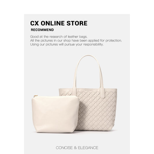Women's Food Basket Woven Large Capacity Two-piece Handbags