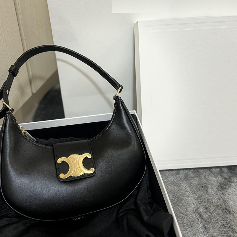 Women's Arc Underarm Retro Presbyopic Selenodont Metal Armpit Bags