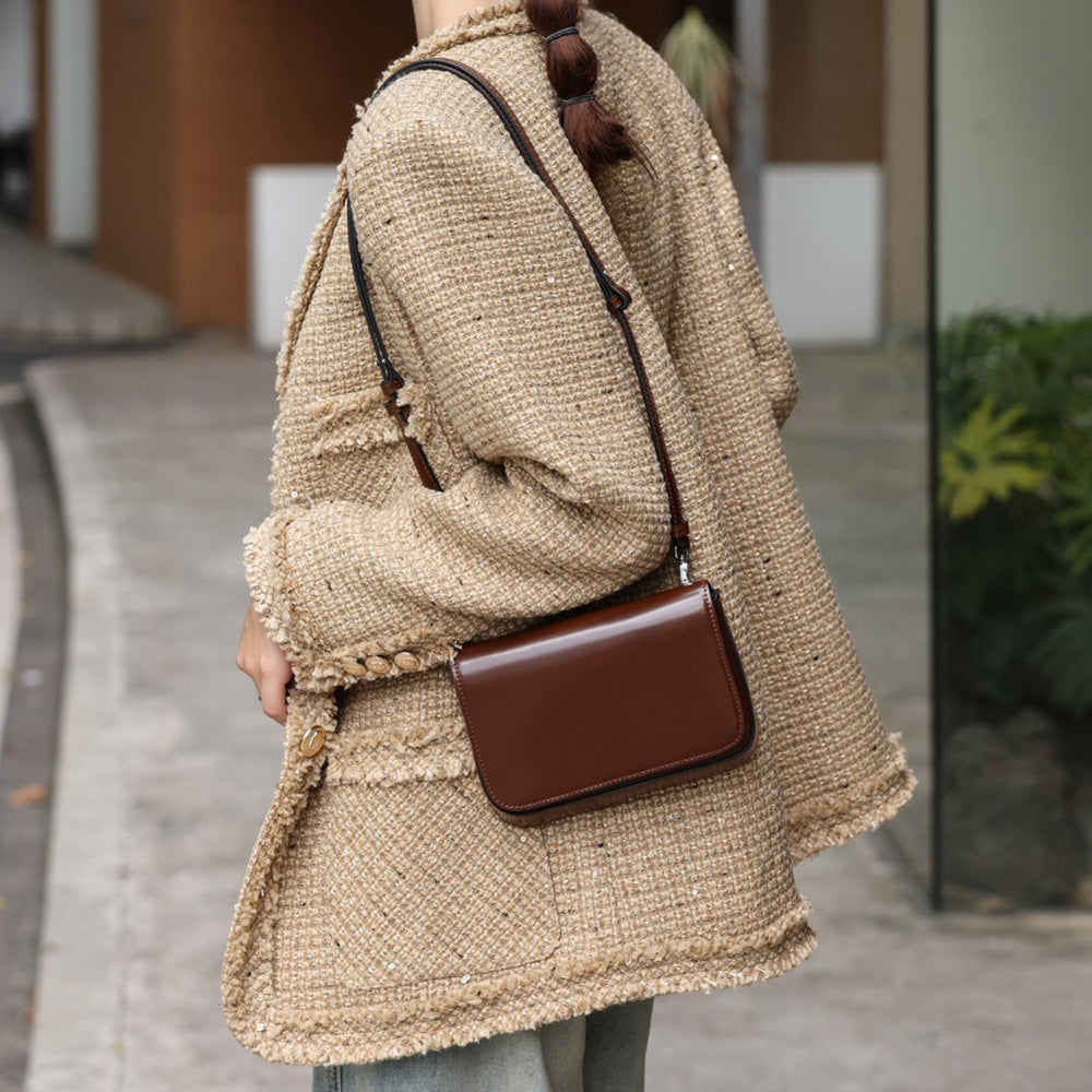 High-grade Brown Fashionable Cowhide Refined Simple Bags