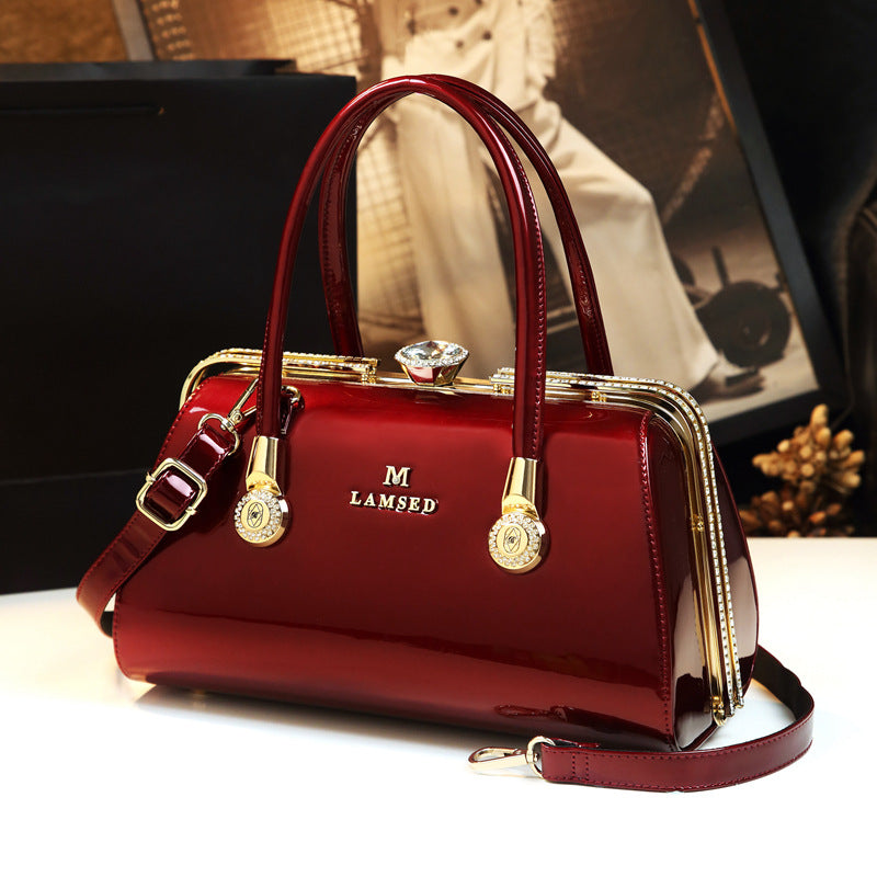 Women's Patent Leather Mother Bright Large Capacity Handbags