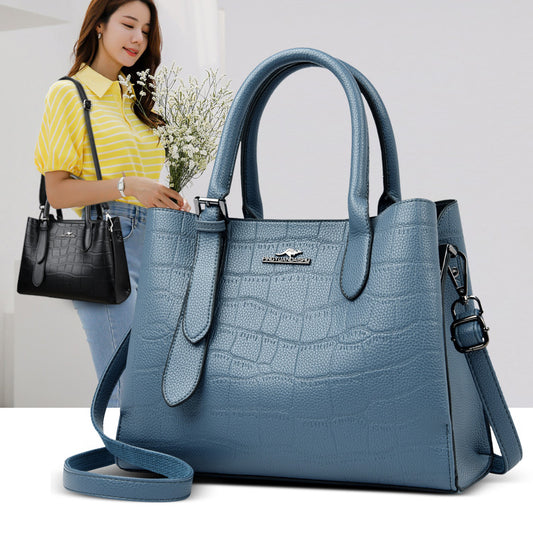 Women's Charming Plain Kangaroo Alligator Print Handbags