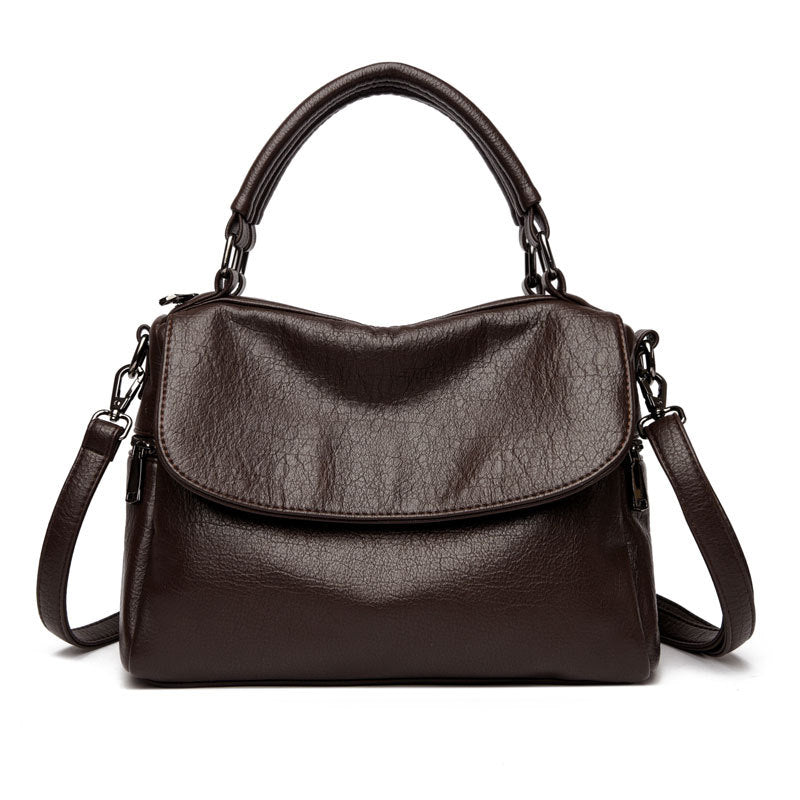 Women's Soft Leather Large Capacity Commuter Style Big Shoulder Bags