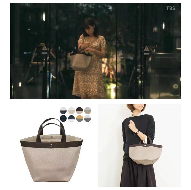 Women's Soft Glutinous First Layer Cowhide Portable Handbags