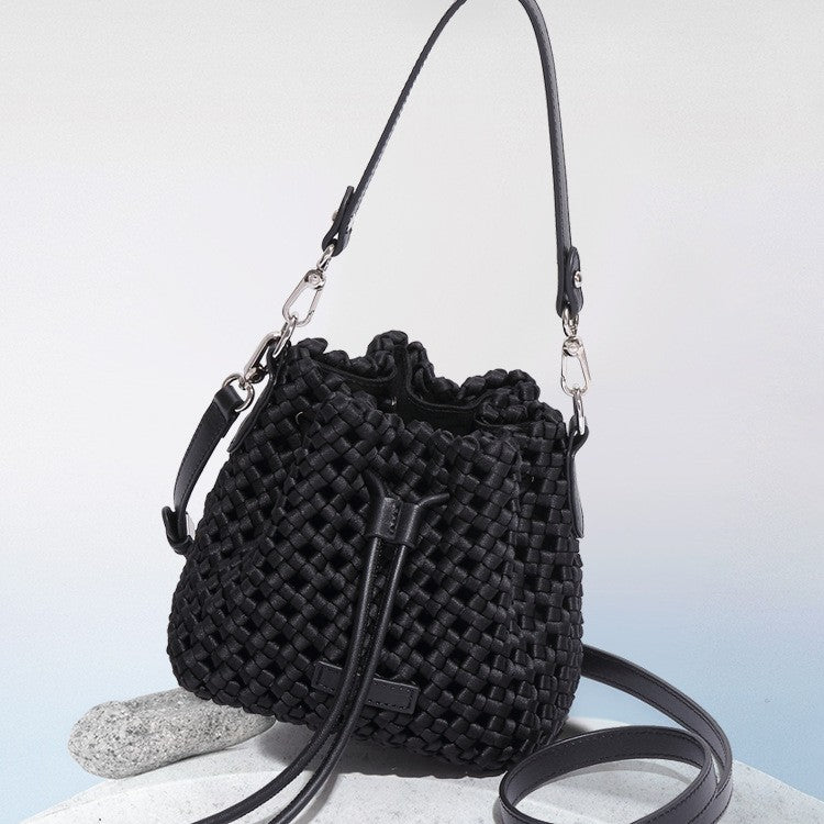 Women's Silk Cloth Vintage Handmade Cylinder Shoulder Bags