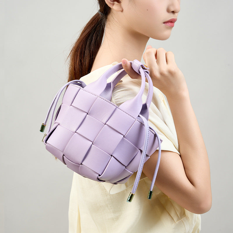 Genuine Leather Woven High-grade Vegetable Basket Bags
