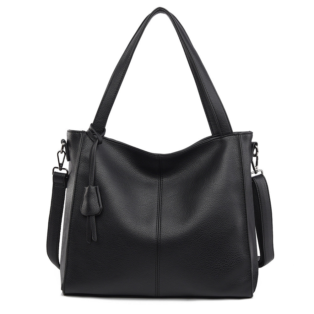 Women's Elegant Large Capacity Soft Leather Commuter High Shoulder Bags