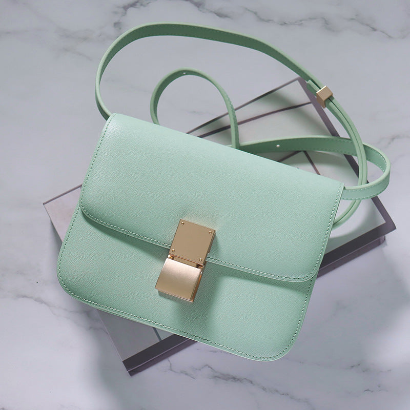 Women's Rub Grain Cowhide Leather Retro Toothpick Crossbody Bags