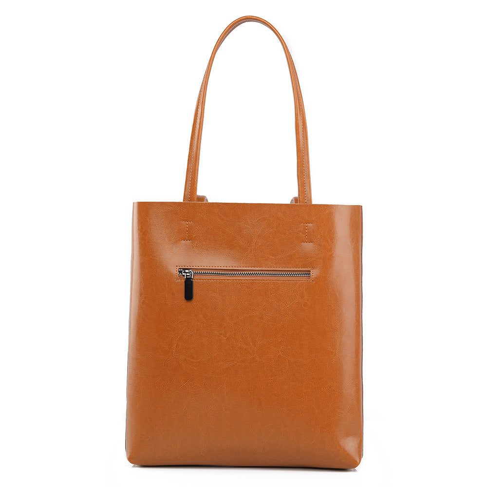 Women's Cow Leather Fashion Simple Large Capacity Portable Shoulder Bags