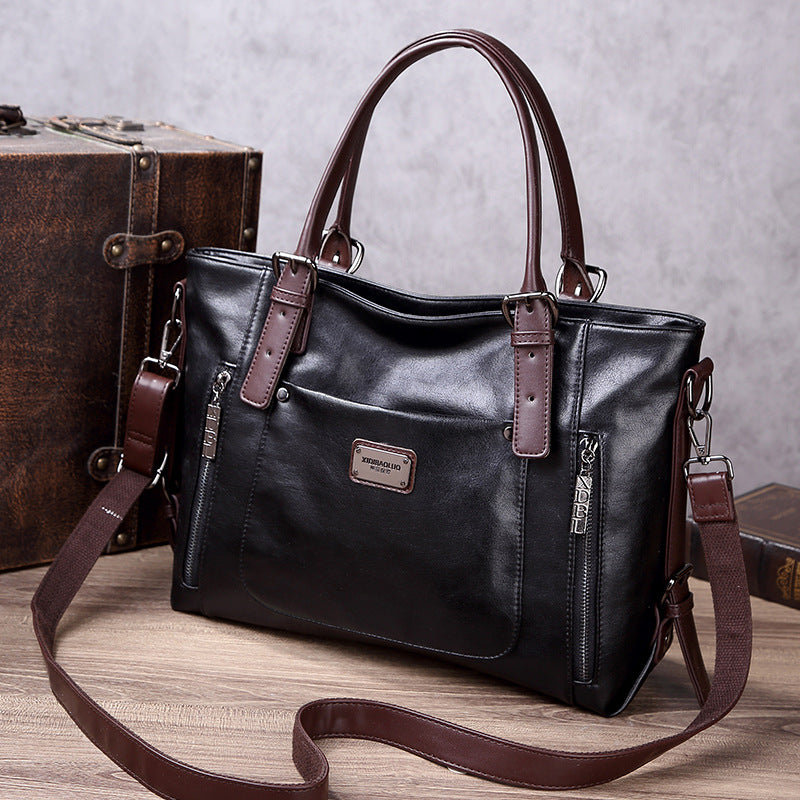 Women's Oil Wax Skin Commuter Practical Fashion Large Bags