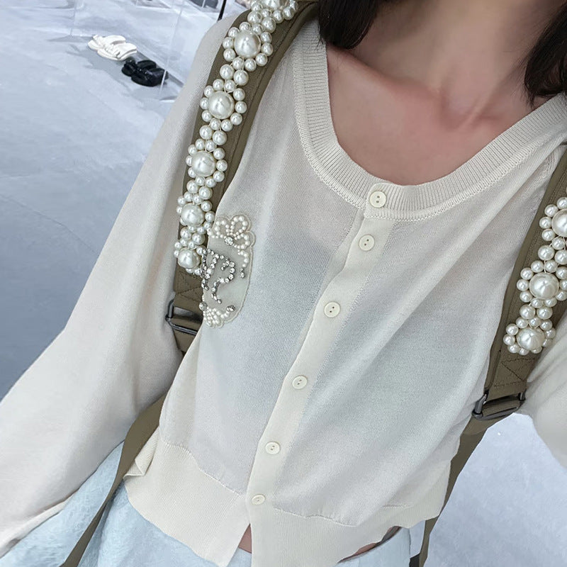 Women's Sweet Xi Hot Bowknot Pearl Large Backpacks