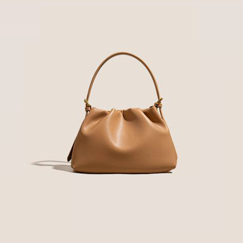 Women's Niche High-grade Portable Fashionable Cowhide Cloud Shoulder Bags