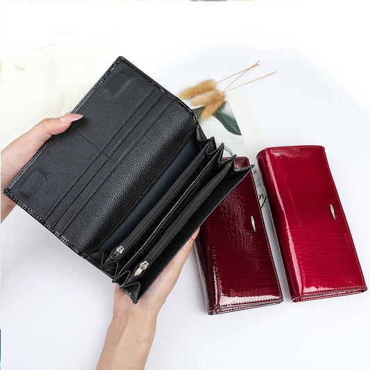 Women's Genuine Leather Cattlehide Fashion First Layer Ladies Wallets