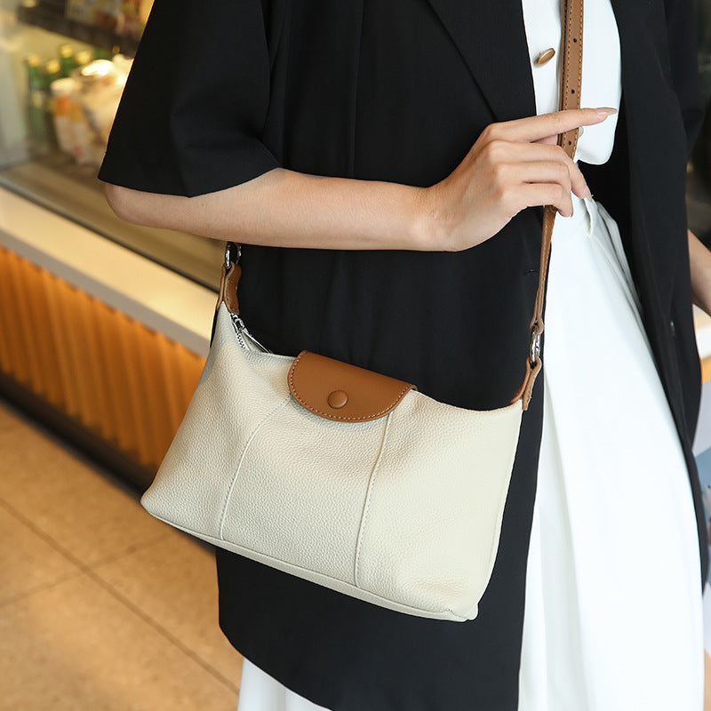 Women's Summer First Layer Cowhide Dumpling Genuine Crossbody Bags