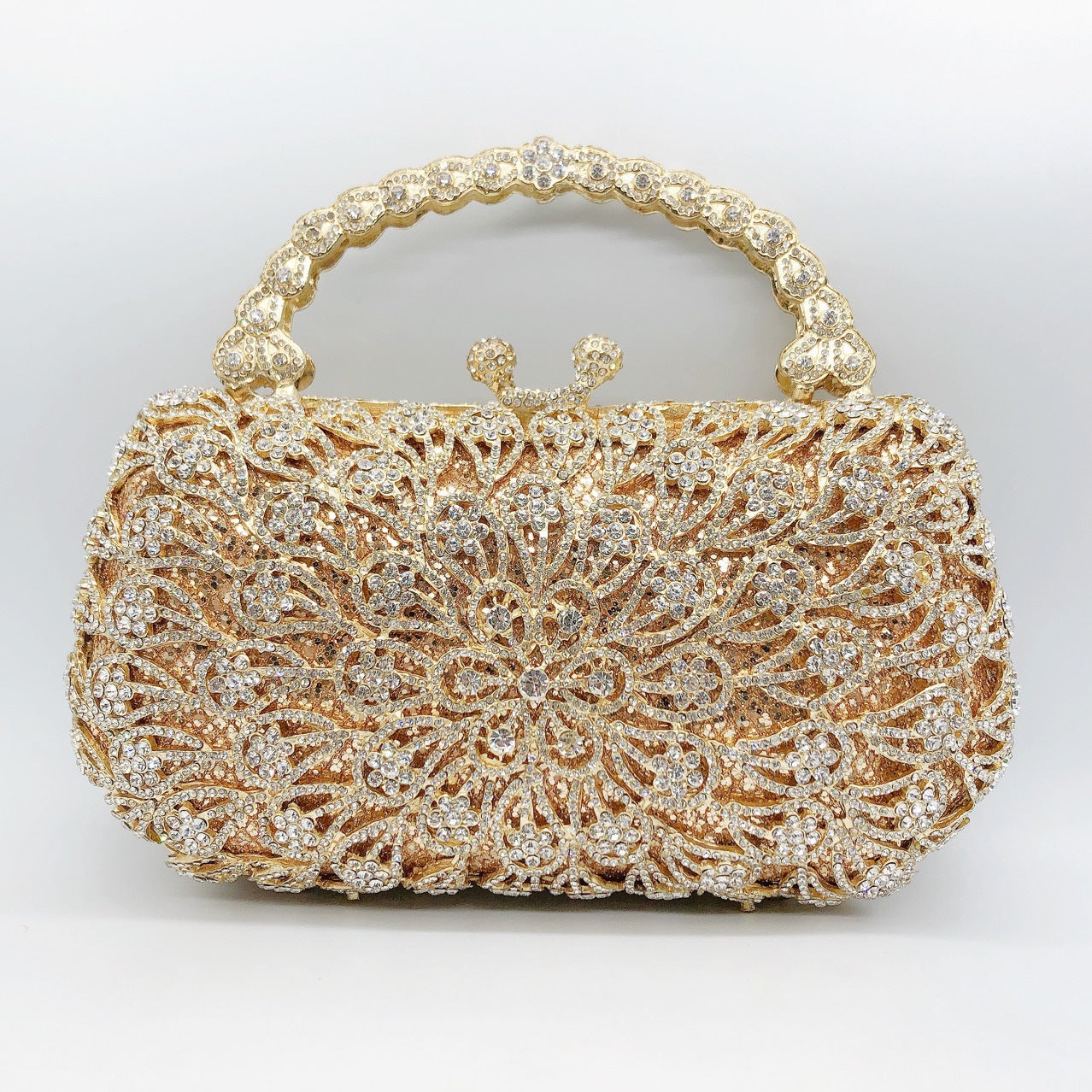 Women's Graceful Anemone Diamond Hand-held Banquet Evening Bags