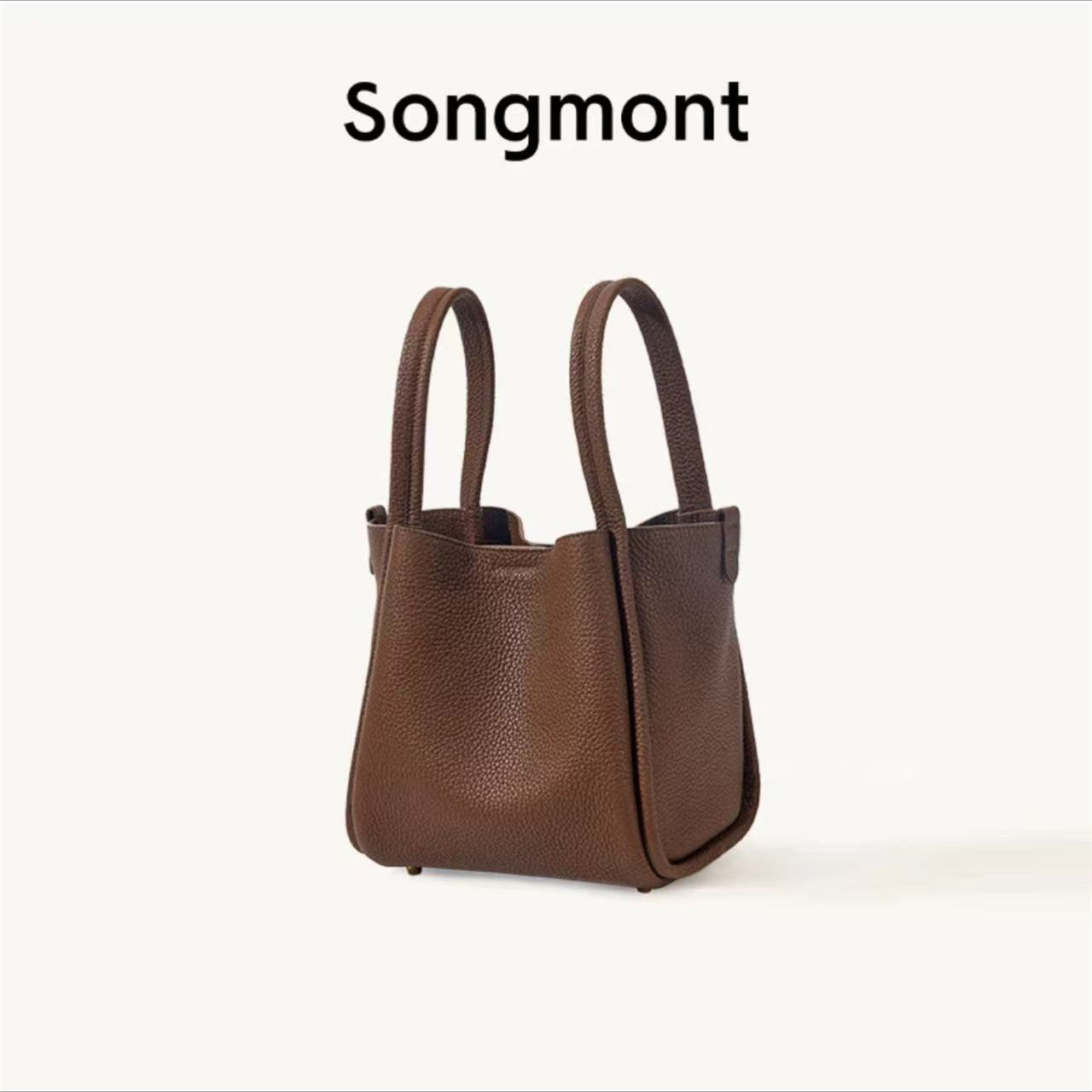 Women's Vegetable Basket Series Medium Size Cowhide Large Capacity Handbags