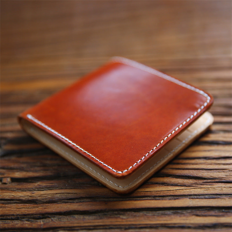 Men's Retro Vegetable Tanned Short First Layer Men's Wallets