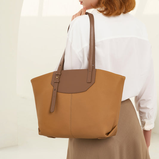 Women's Large Capacity Genuine Leather Portable Underarm Shoulder Bags