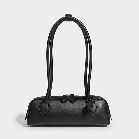 Women's Cowhide French Style Sausage Retro Underarm High Shoulder Bags