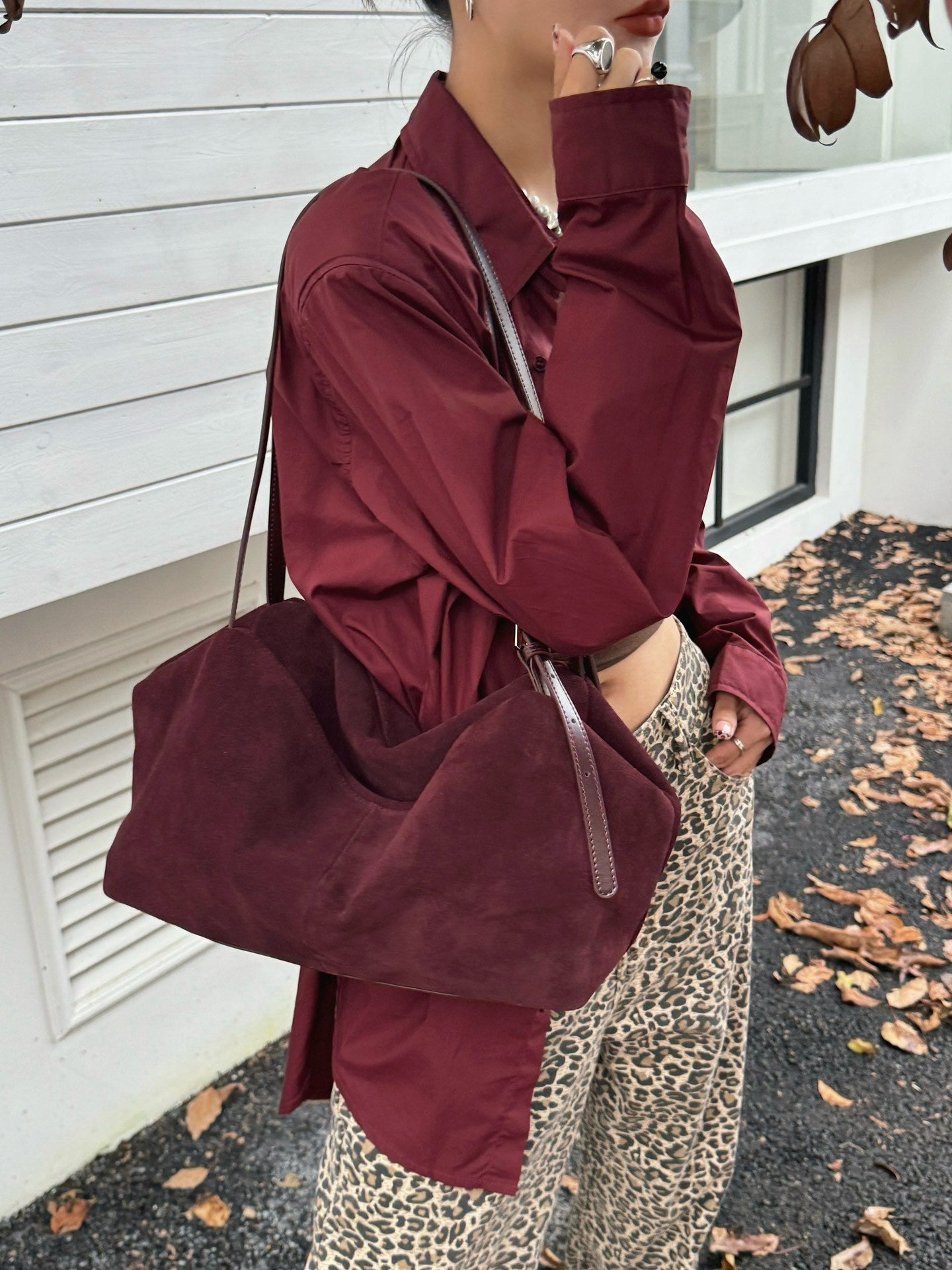 Design Matte Leather Large Capacity Lazy Relaxed Shoulder Bags